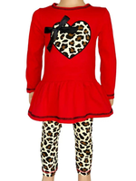 Red Leopard Heart Valentine's Day Outfit