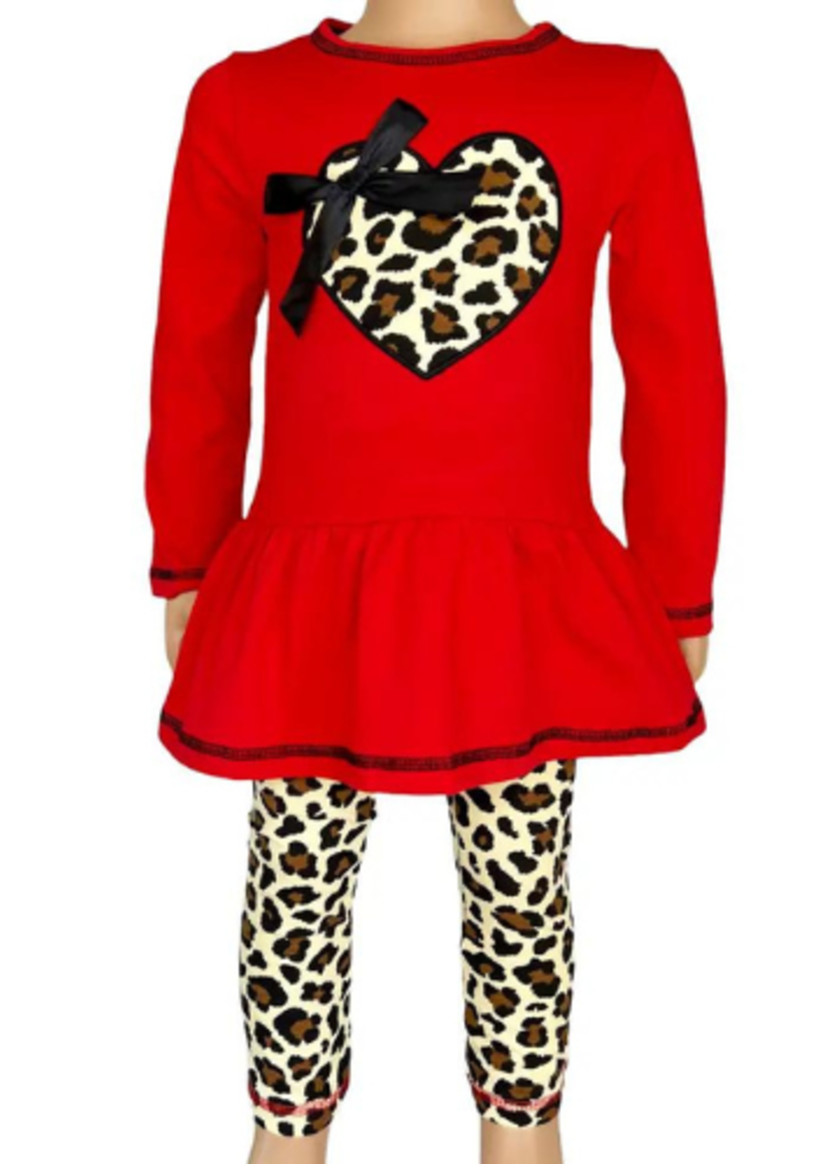 Red Leopard Heart Valentine's Day Outfit