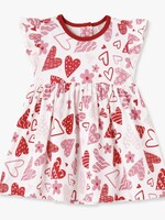 Tesa Babe Valentine Hearts Flutter Sleeve Dress