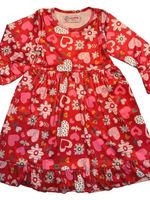 Girls Red Hearts Dress