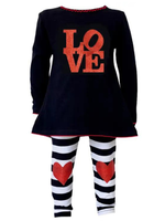 Girls LOVE Valentine's Day Outfit Tunic Leggings