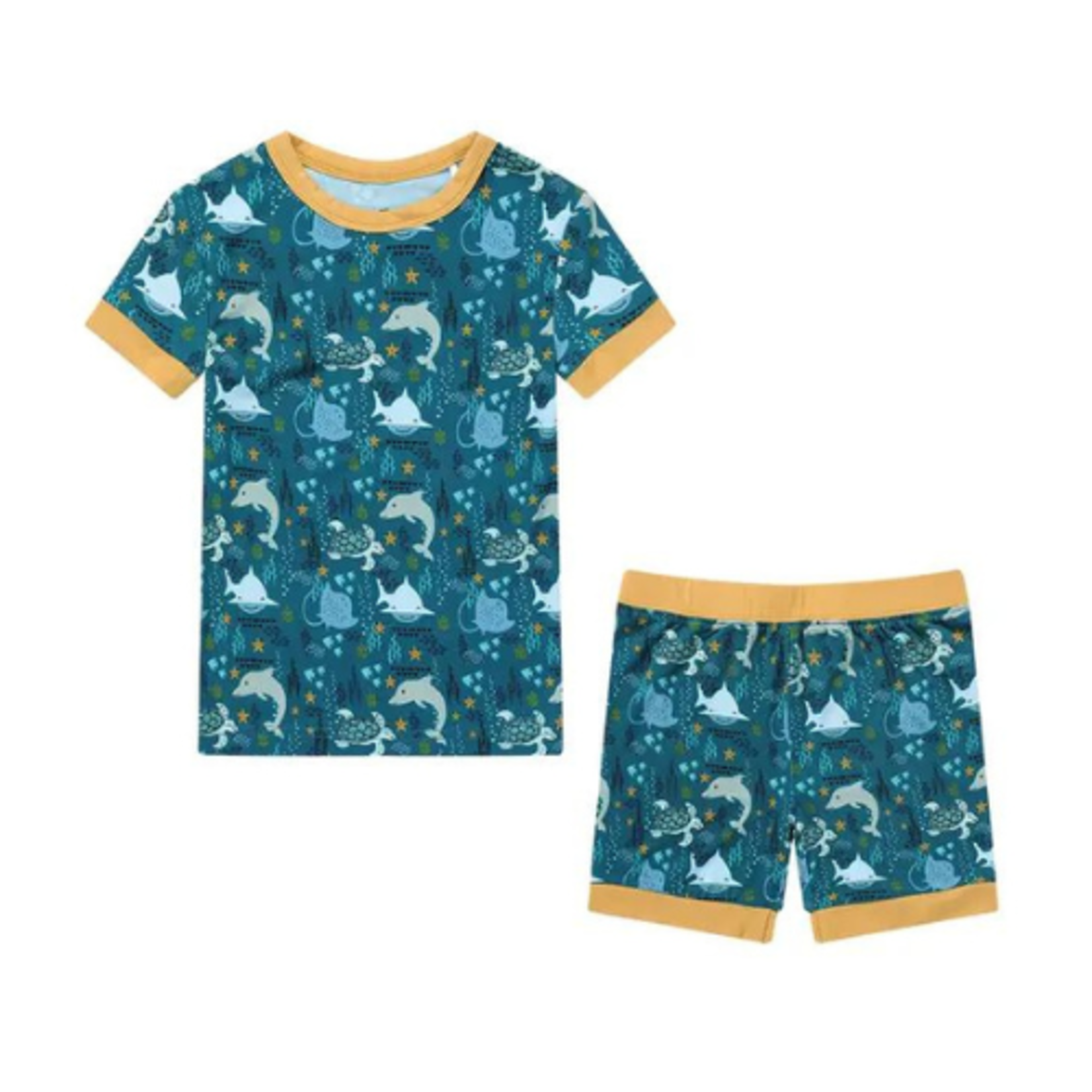 Emerson and Friends Ocean Friends Bamboo Short Sleeve Shorts Kids Pajamas Set