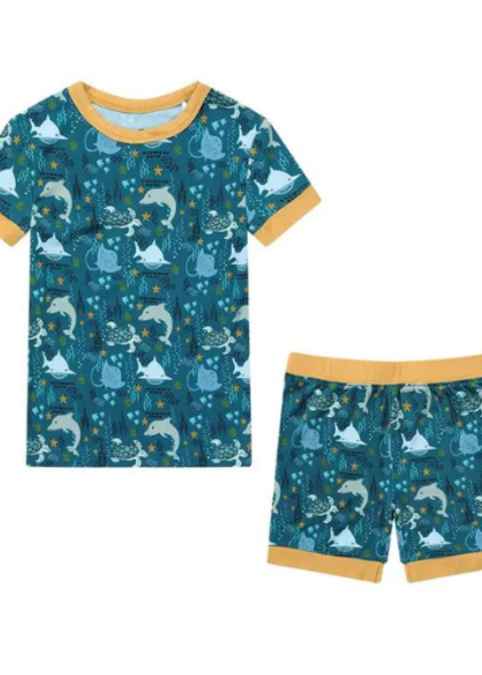 Emerson and Friends Ocean Friends Bamboo Short Sleeve Shorts Kids Pajamas Set