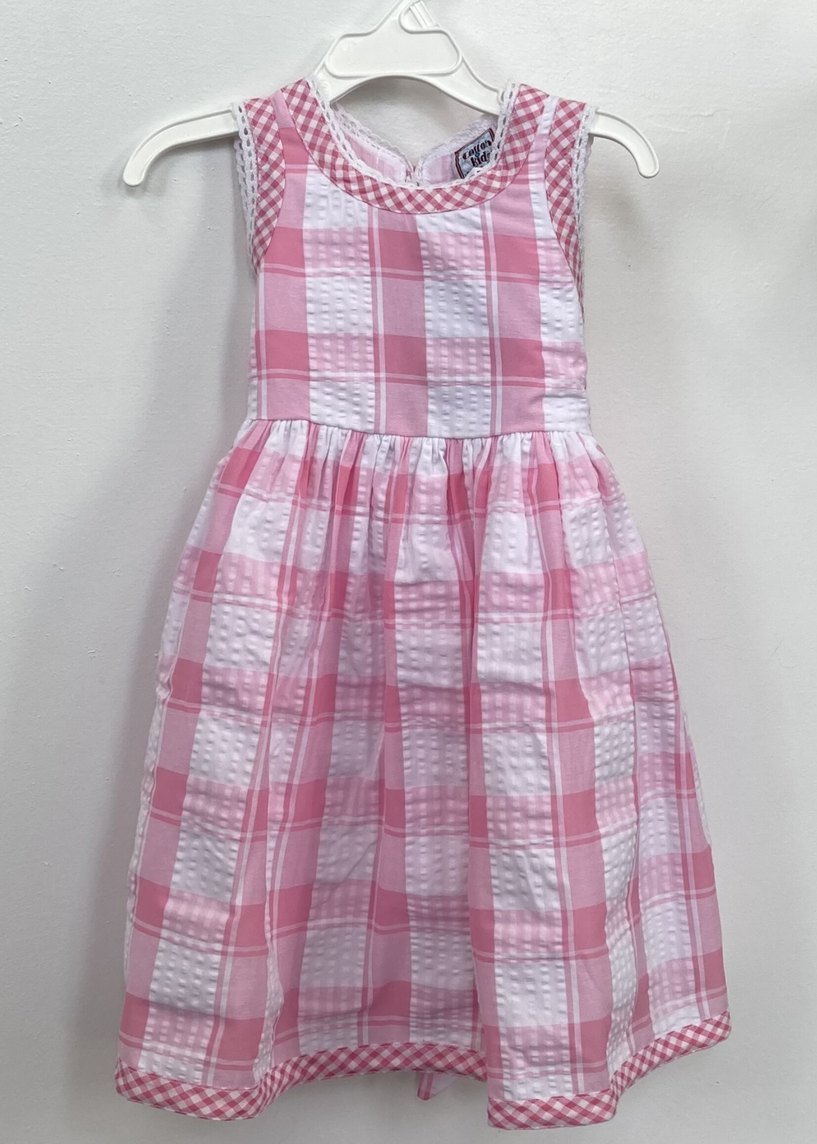 Pink Lace Check Dress