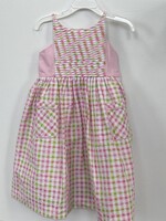 Pink & Green Seersucker Pocket Dress