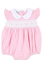 Magnolia Baby Kate and Luke Smocked Collared Flutter Sleeve Bubble