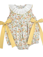 Yellow Floral Bubble w/Pleated Ruffle Collar