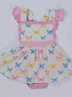 Serendipity Butterfly Print  Pinafore Bubble Dress