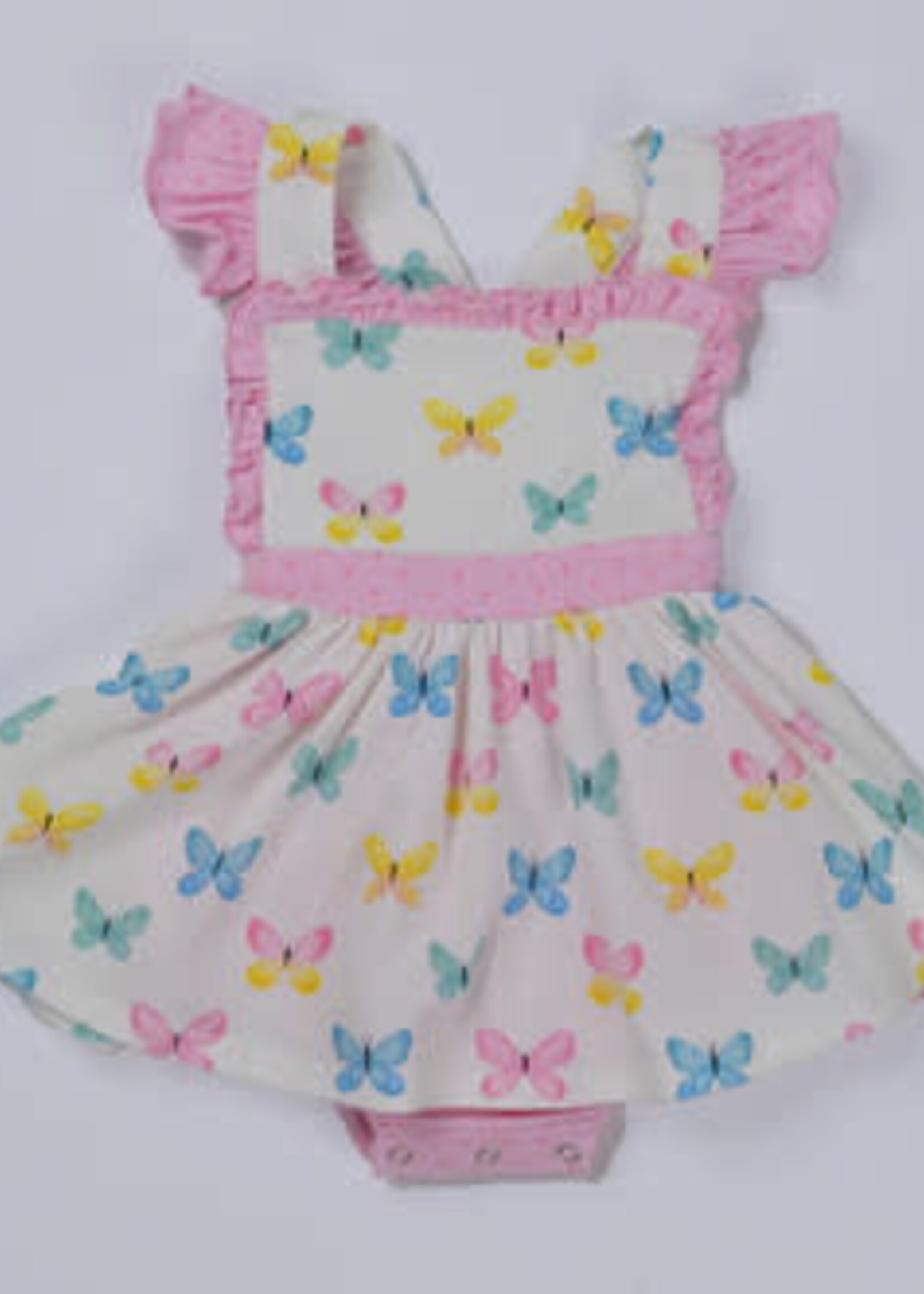 Serendipity Butterfly Print  Pinafore Bubble Dress