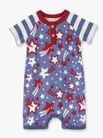 Tesa Babe Star Spangled 4th of July Henley Romper