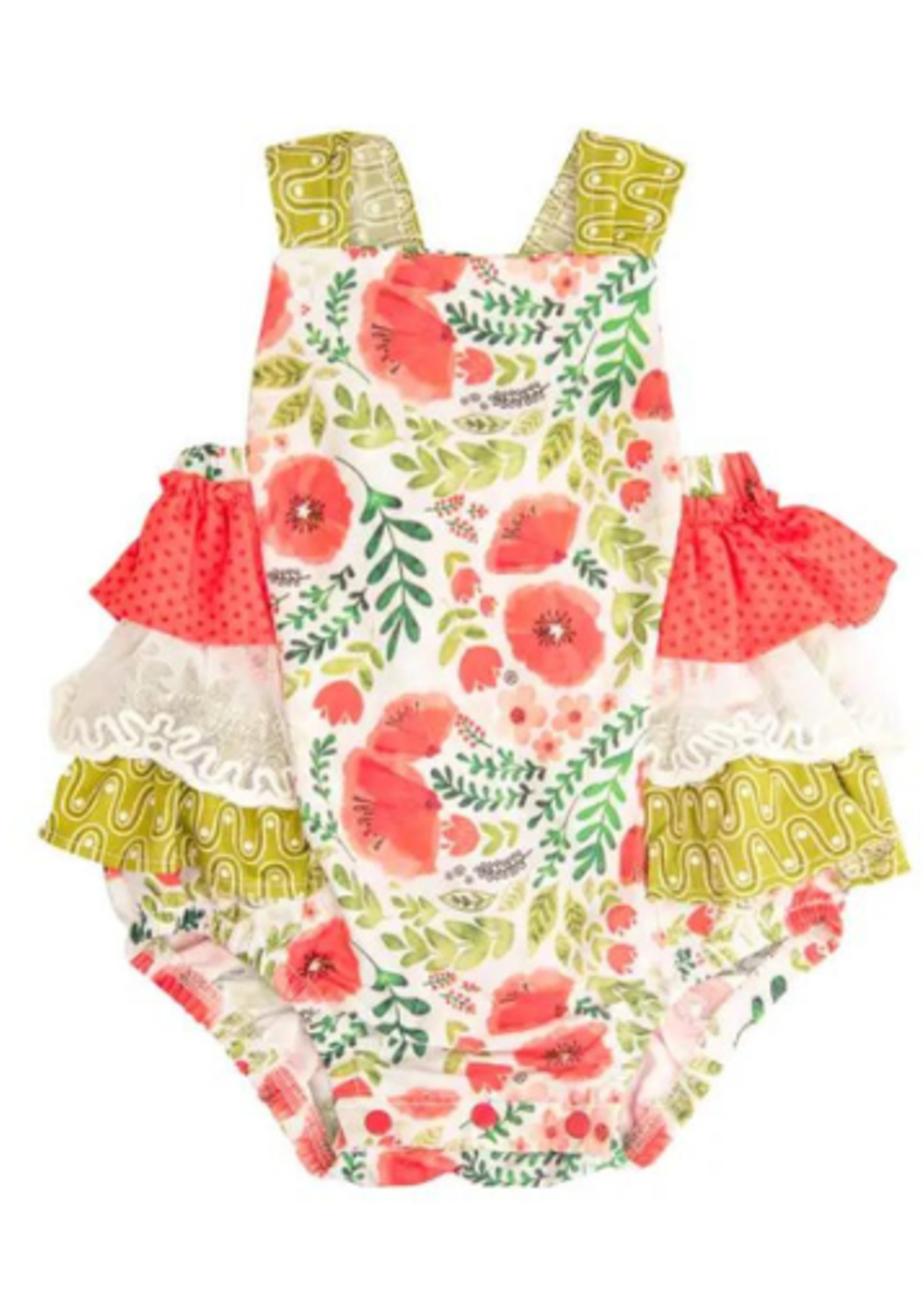 Haute Baby Poppy Garden Sunsuit