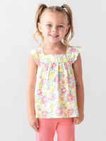 Ruffle Butts Pretty In Peony Square Neck Flutter Tank Knit