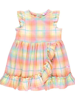 Ruffle Butts New Rainbow Plaid Ruffle Woven Dress