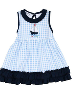 Magnolia Baby Sail Away Applique Sleeveless Dress