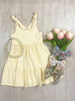 The Hair Bow Company Girls Mommy And Me Yellow Shoulder Tie Sundress