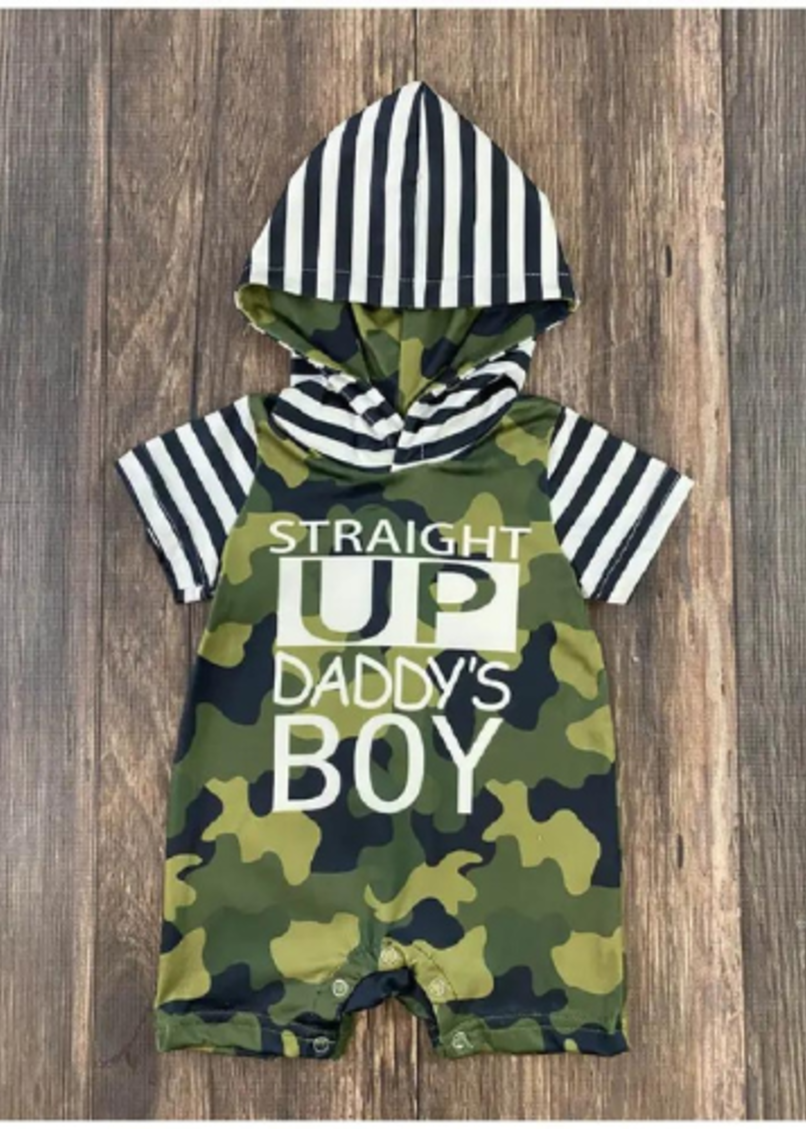 The Hair Bow Company Straight Up Daddy's Boy Camo Romper