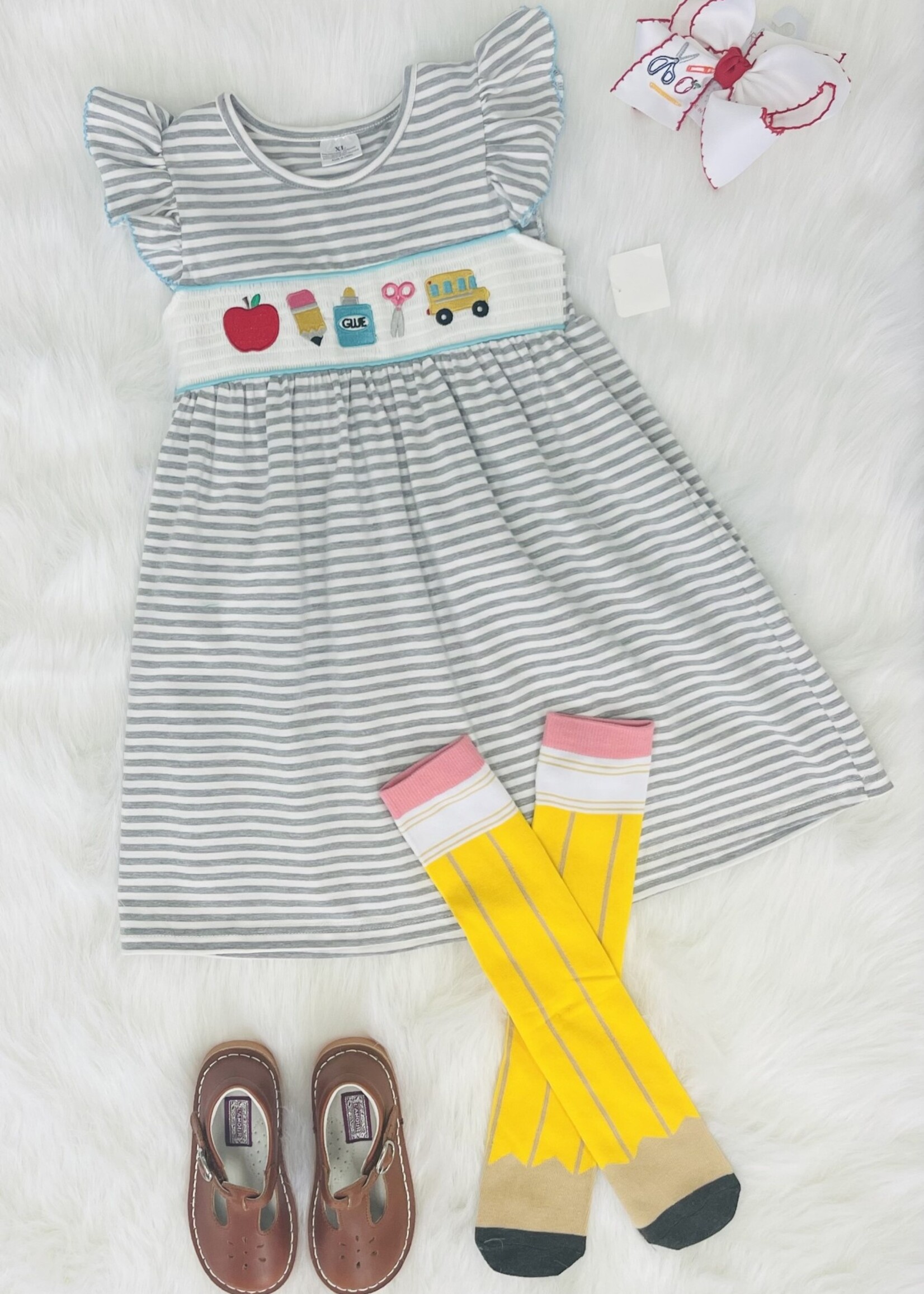 The Hair Bow Company School Supplies Rule-Striped Dress