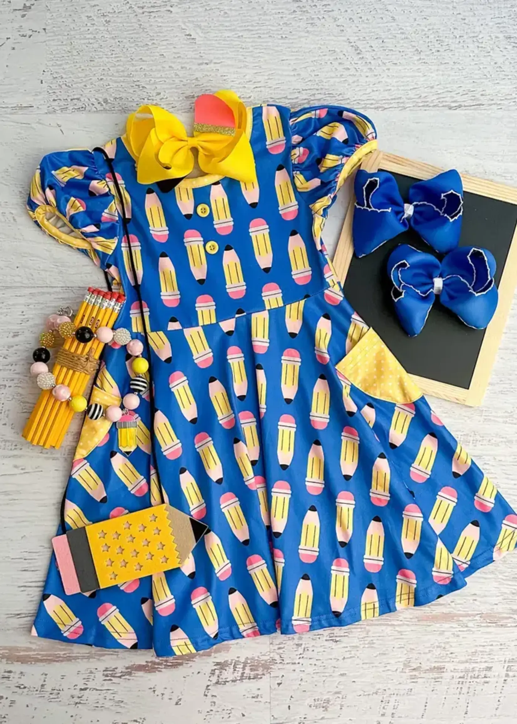 The Hair Bow Company Pencil Pocket Twirl Dress-5T