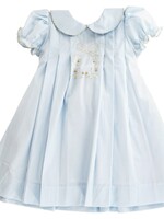 The Bailey Boys Pastel Blue Dress w/Ivory Bow & Rosebuds Applique