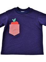 Funtasia Too Red Check Apple Pocket Boys Navy Tee