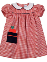 Funtasia Too Apple Pocket Red Check Short Sleeve Dress