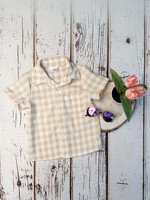 The Hair Bow Company Boys Golden Gingham Button Down S/S Shirt