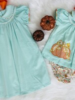 Pumpkin Applique Dress/Bloomer Set