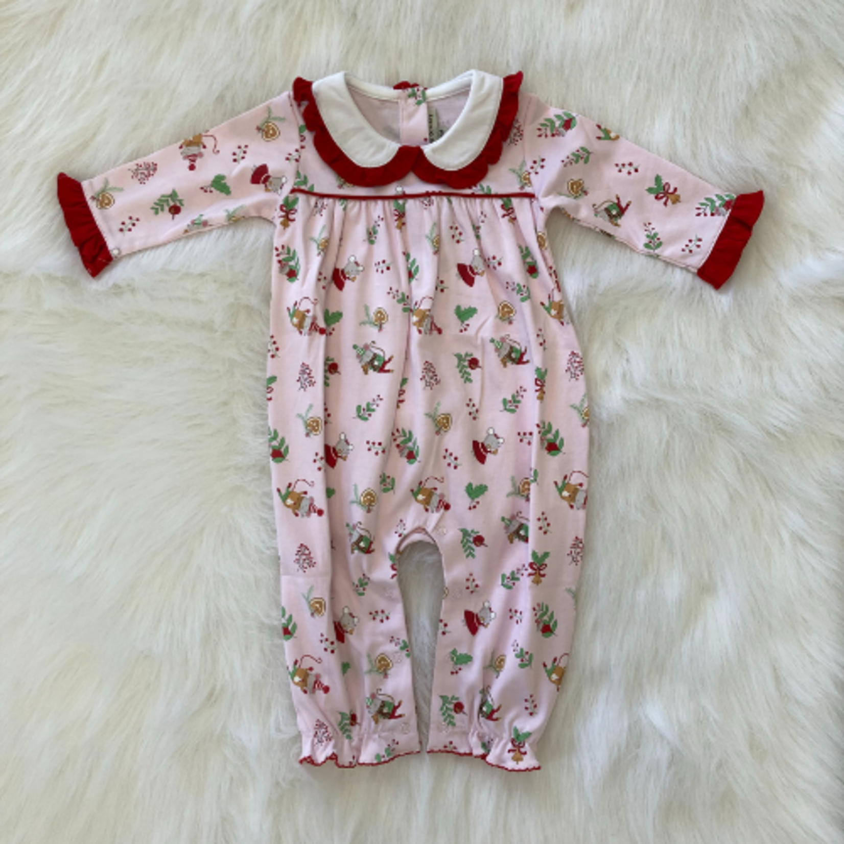 Marco & Lizzy Christmas Mice Girl Romper (W'23)
