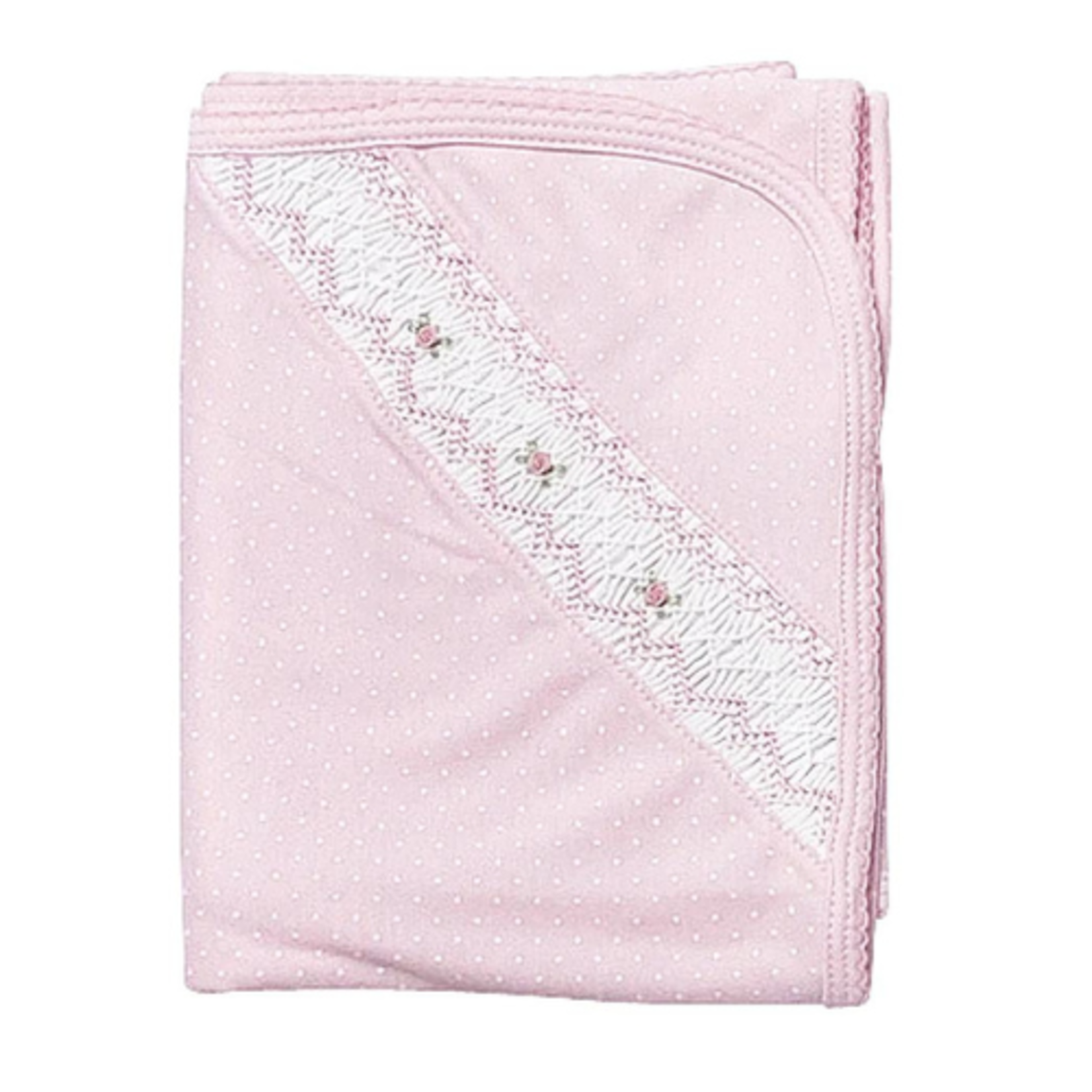 Pink Tiny Dots Smocked Blanket