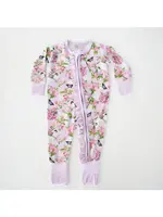 House Of LooLous Lilac Floral Bamboo Zippy Convertible Footie (F'23)