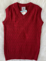 Boy's Red Cable-Knit Sweater Vest