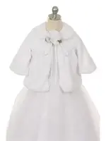 Kid's Dream White Soft Fur Half Coat (F'23)
