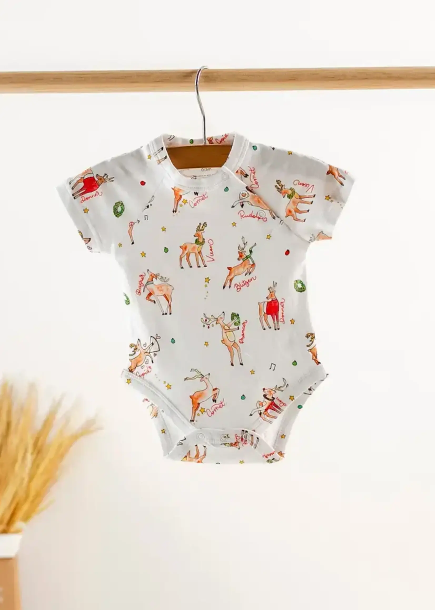 Nola Tawk Oh Deer! Christmas is Here Organic Cotton Onesie