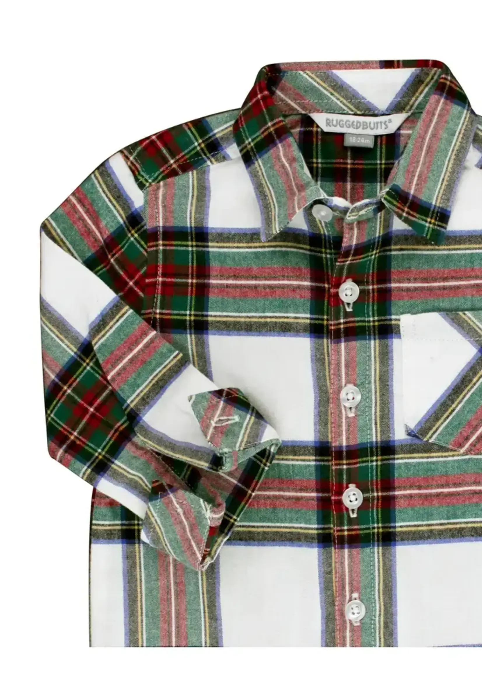 Ruffle Butts Good Tidings Plaid L/S Button Down ('23)