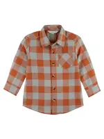 Ruffle Butts Hadlee Orange Plaid L/S Button Down Shirt (F'23)