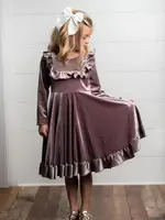 Adorable Sweetness Lavender Velvet Ruffle Dress (F'23)