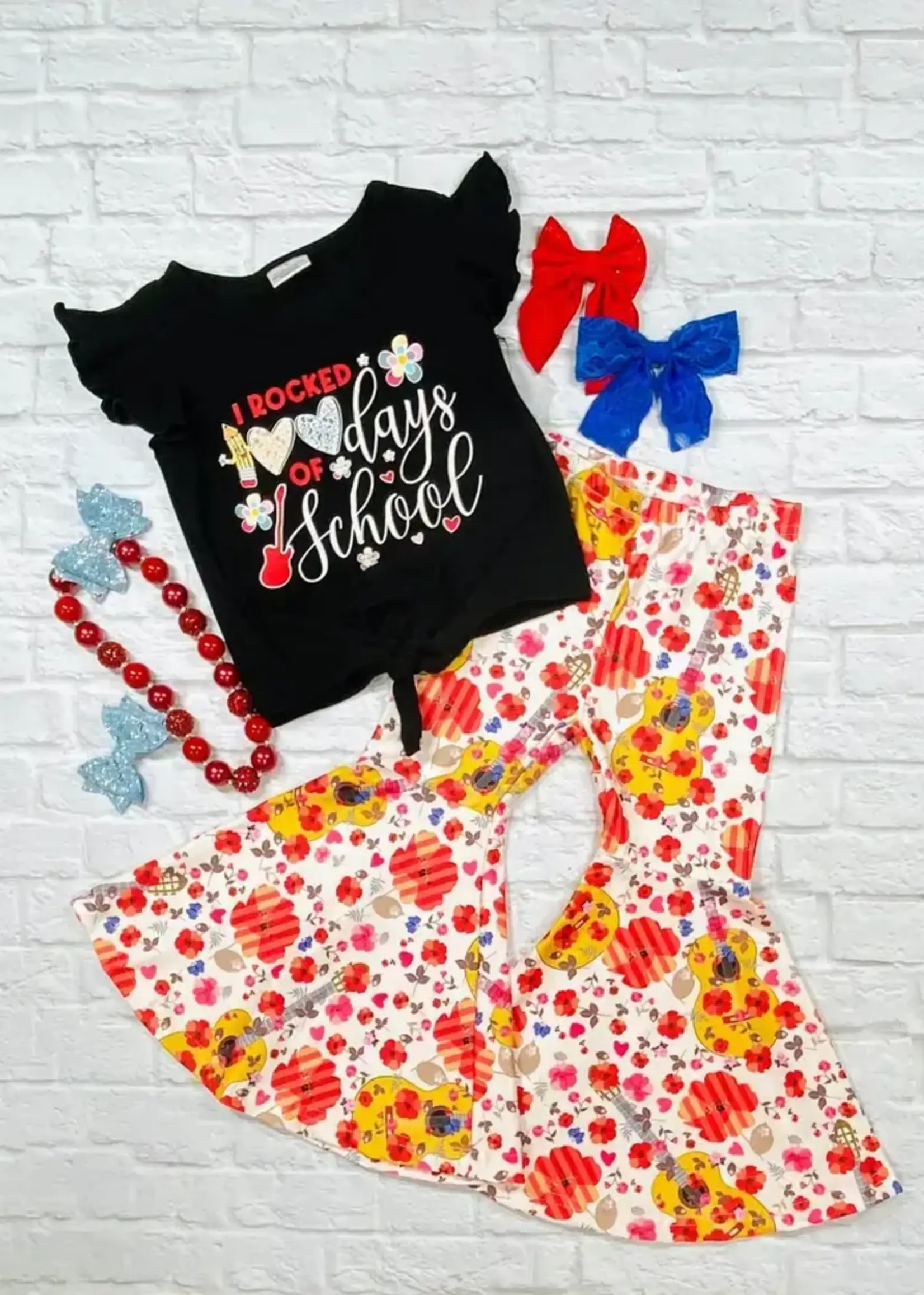 The Hair Bow Company Rock 100 Days Shirt/Bellbottoms 2PC Set(W'24)