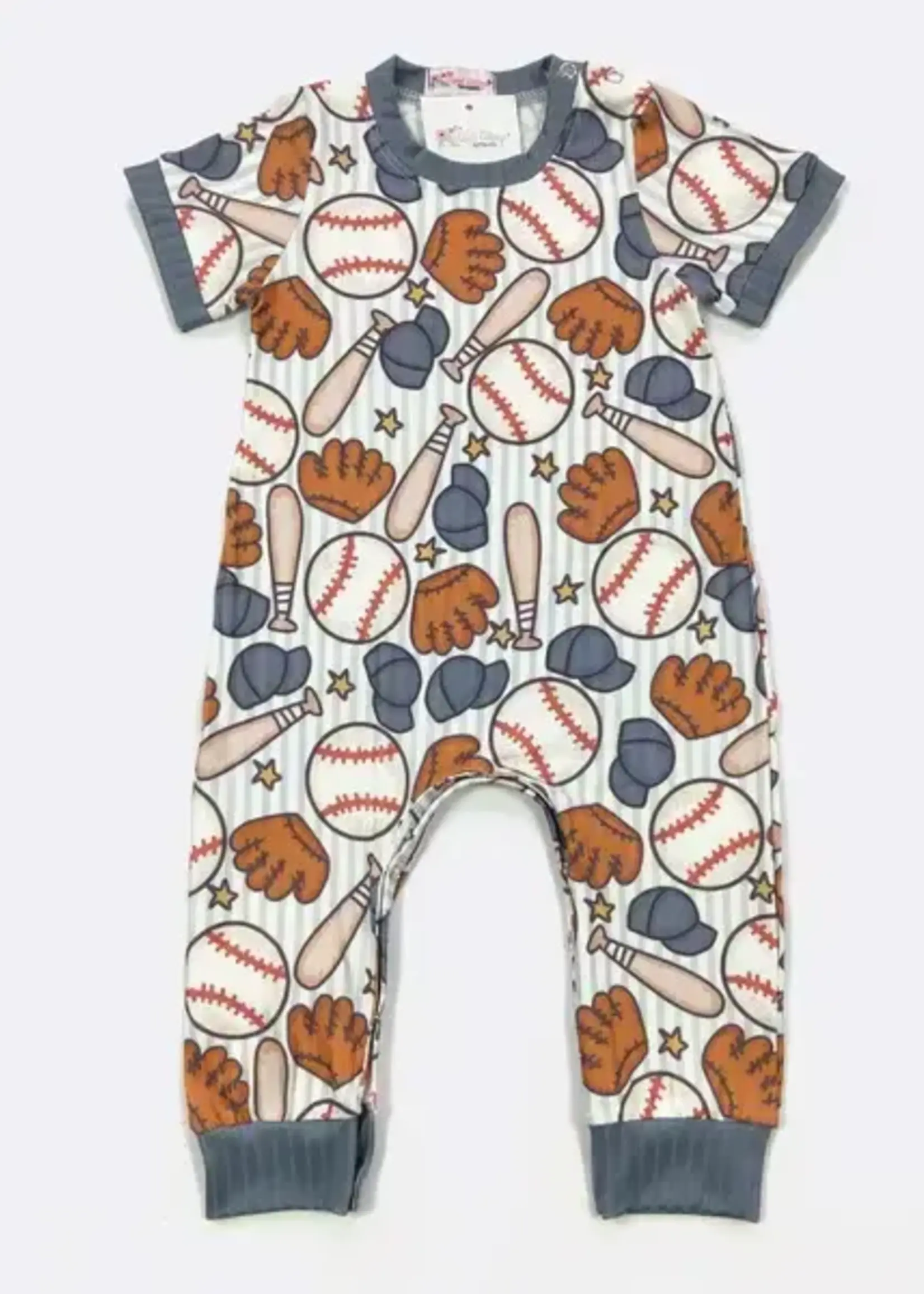 Clover Cottage Baseball Boy Romper (W'24)