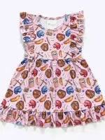 Clover Cottage Pink Baseball Twirl Dress (S'24)