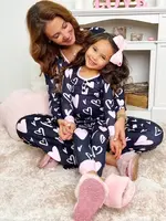 Mia Belle Girls Mommy & Me 'I Love You More' Girls PJ Set (W'24)