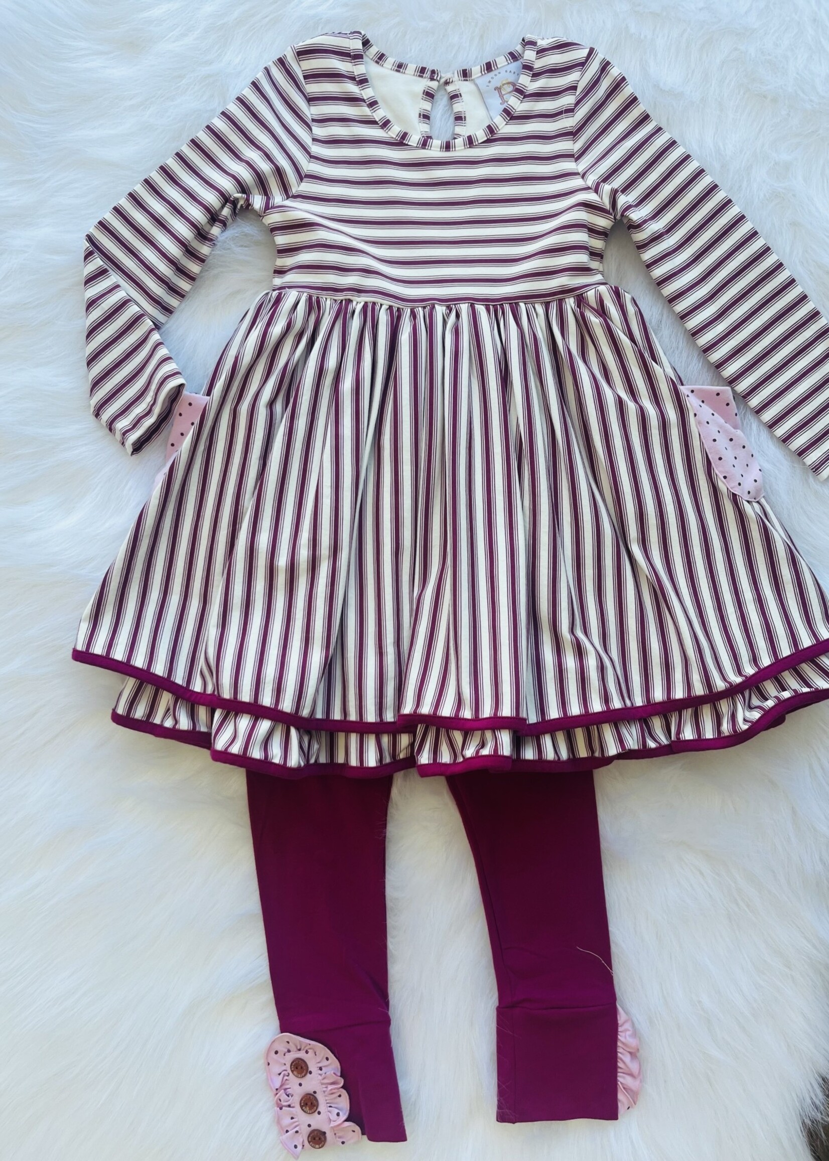 Swoon Baby Purple Striped Dress w/ Pants