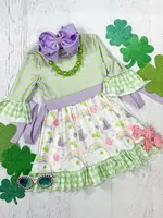 The Hair Bow Company Green & Gingham Dress (S'24)