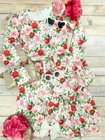 The Hair Bow Company Mommy & Me 'Red Roses' Tie Dress(S'24)