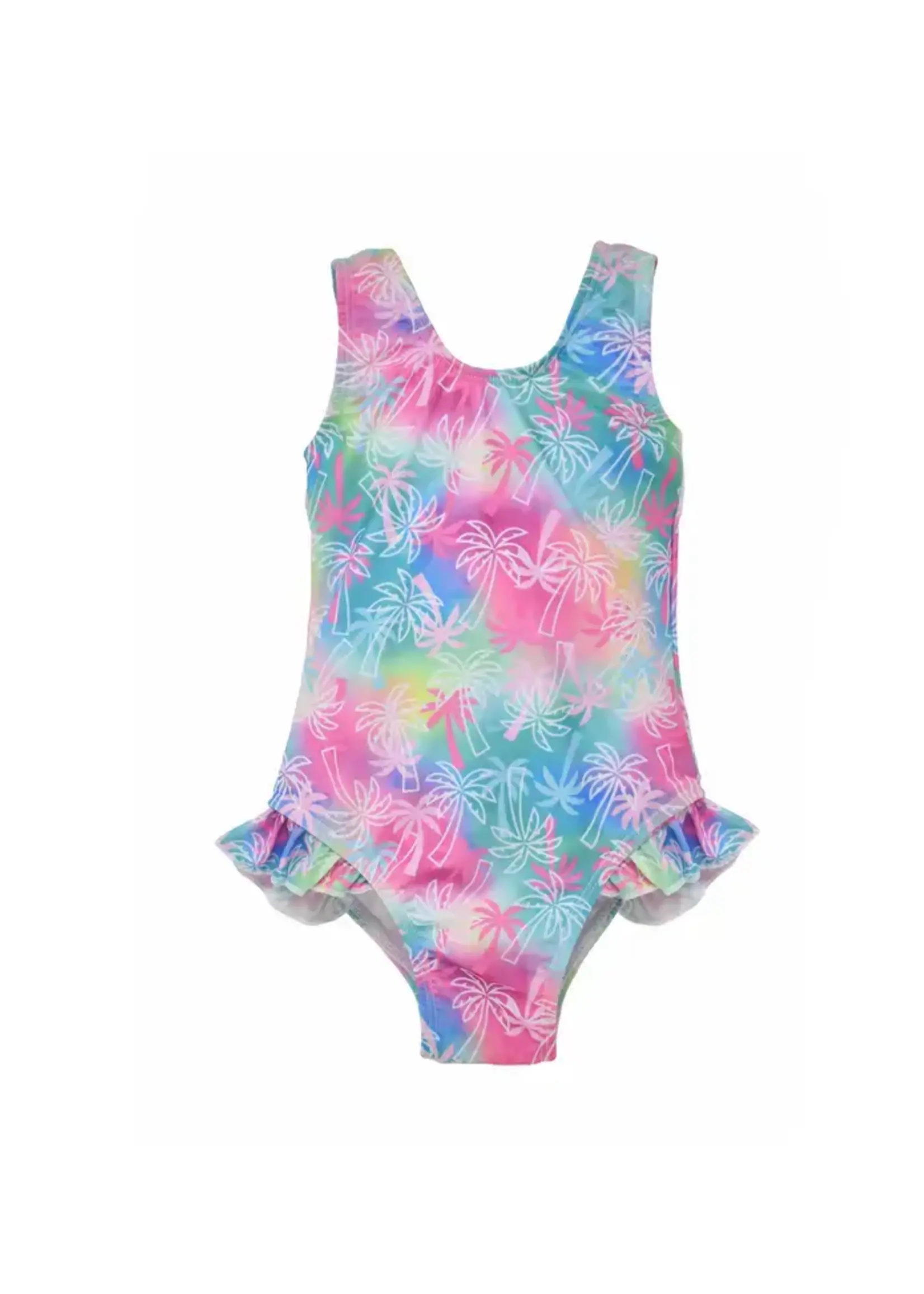 Flap Happy Pink Tropical Palms Delaney Swimsuit(S'24)