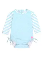 Ruffle Butts Tropical Heart Polka Dot L/S Swimsuit (S'24)