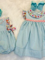 Marco & Lizzy Sandy & Crew Stripe/Floral Ruffle Dress (S'24)