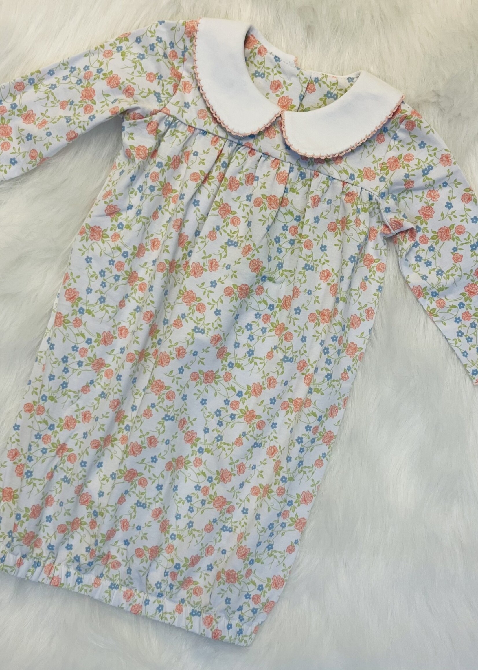 Sage & Lilly 8384-Peach Floral Baby Gown (S'24)