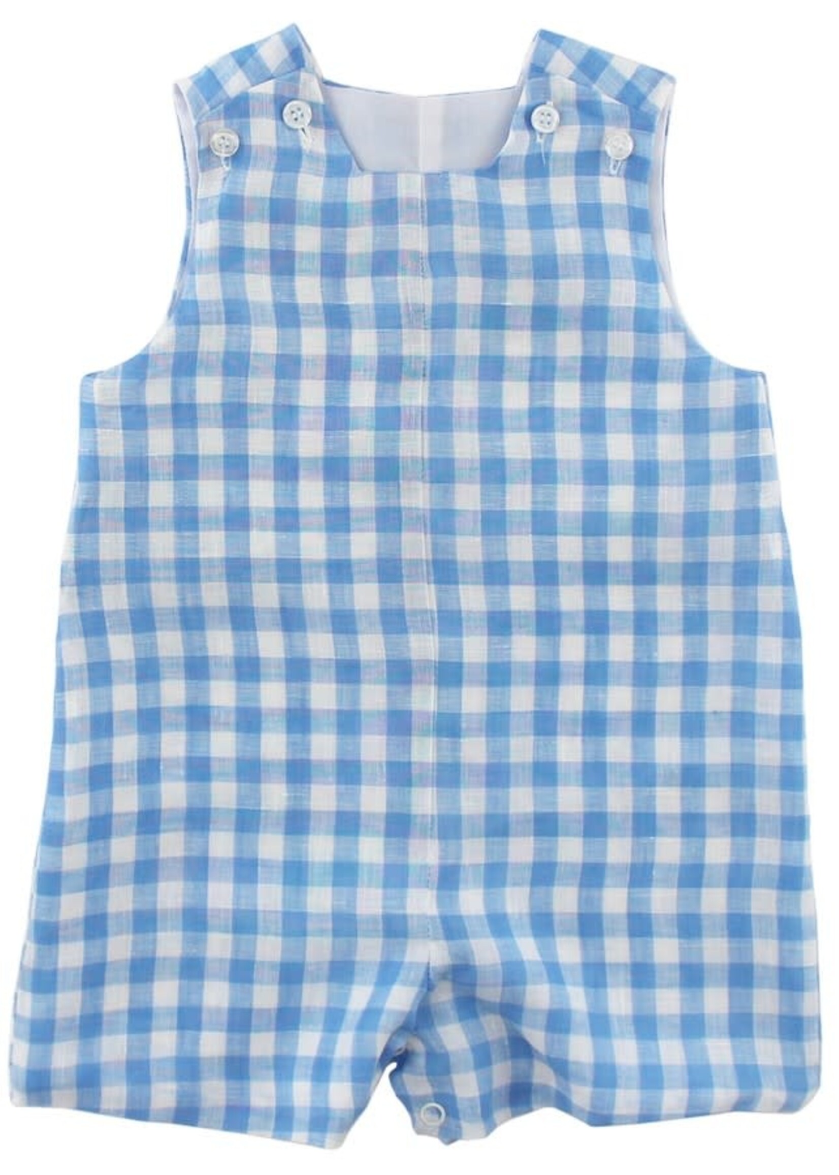 The Bailey Boys Sky Linen Gingham John John Short (S'24)