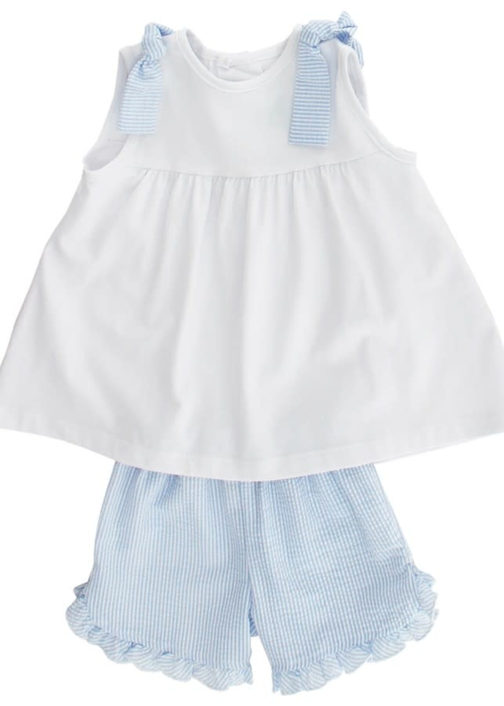 The Bailey Boys Lt. Blue Seersucker Stripe Shorts-2PC Set (S'24)