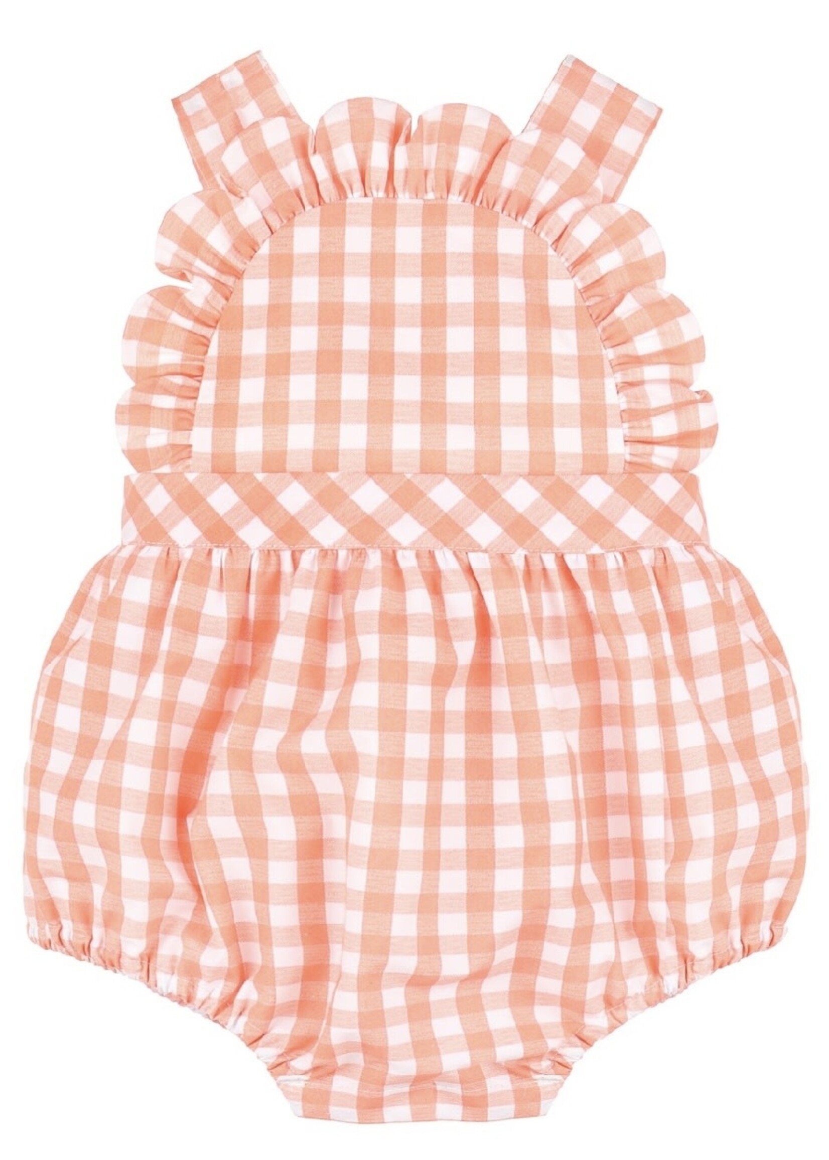 Sophie & Lucas Orange & White Classics Ruffle Sunsuit (S’24)